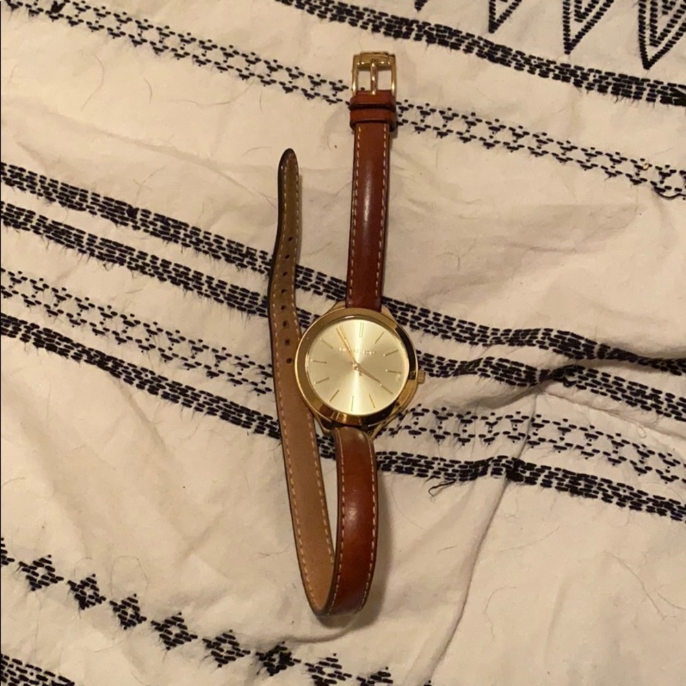 Like new Michael kors leather wrap watch